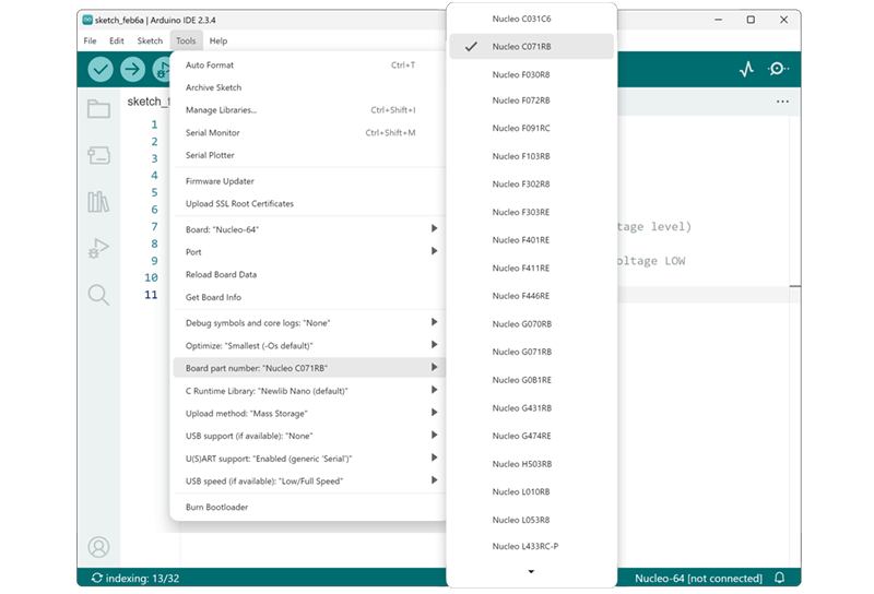 Select DFU file upload