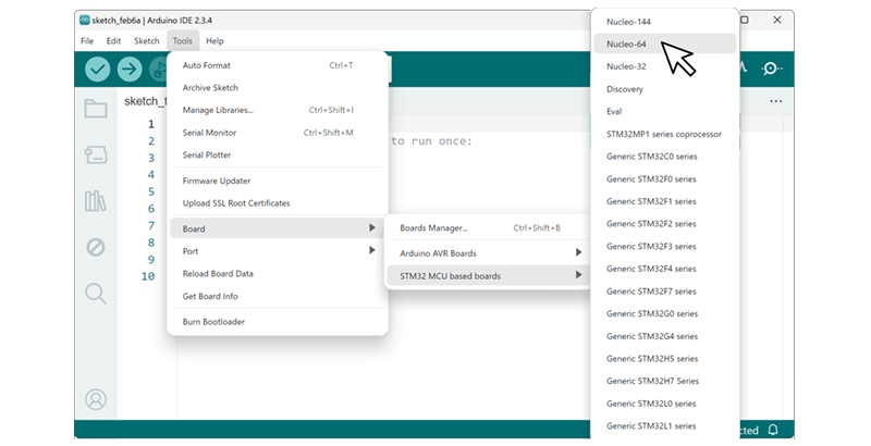 Select DFU file upload