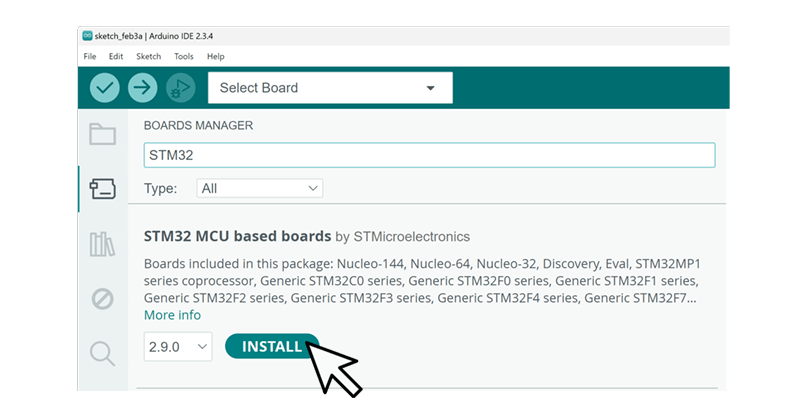 Select STM32C0