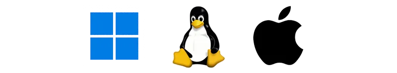 Windows, Linux, and Mac Logos
