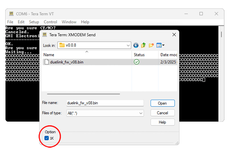 select the file